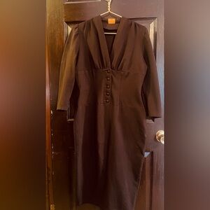 Marycrafts SZ14 brown button wiggle dress